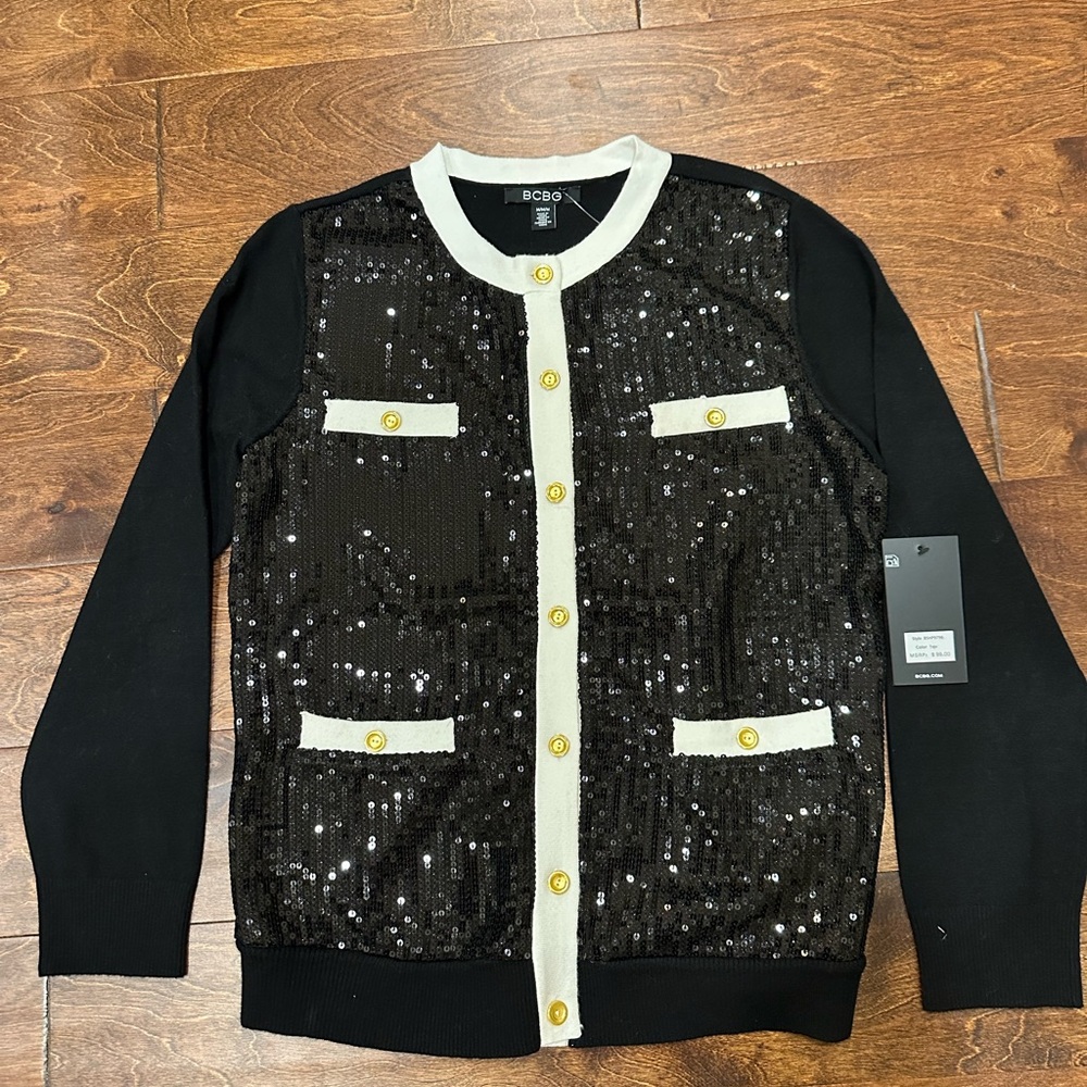 🆕 BCBG Black Sequin Sweater